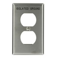 Leviton Wallplates Ss 1-G Dupl Wp Engraved Isolated Grnd 84003-IG